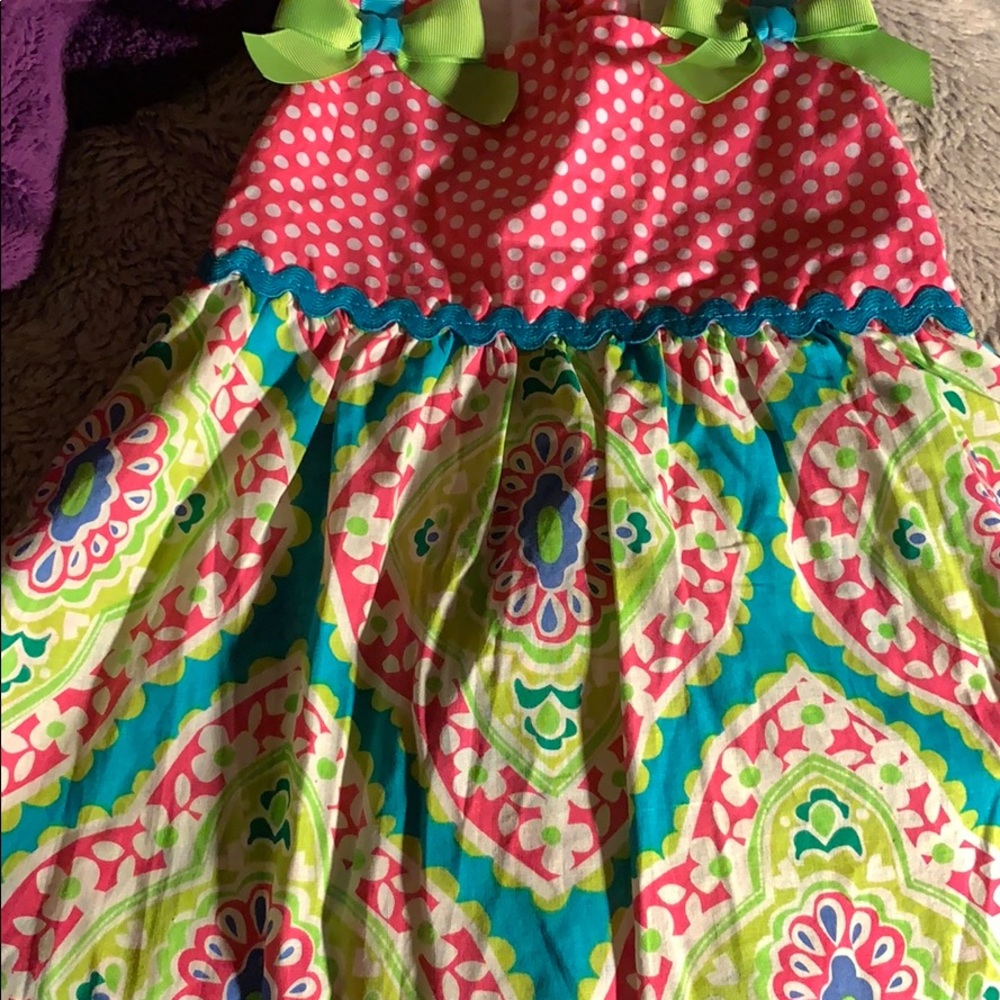 Girls multi dress in pink